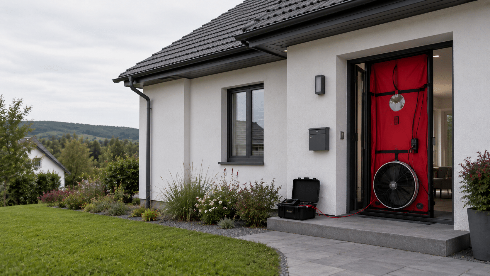 Blower-Door-Test zur Luftdichtheitsmessung