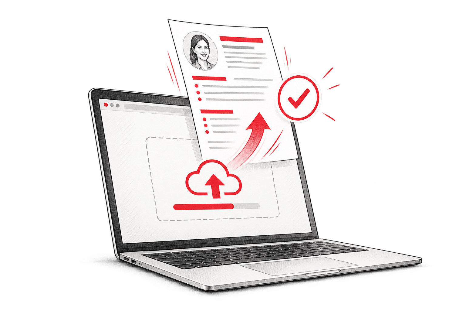 Skizze einer digitalen Onlinebewerbung