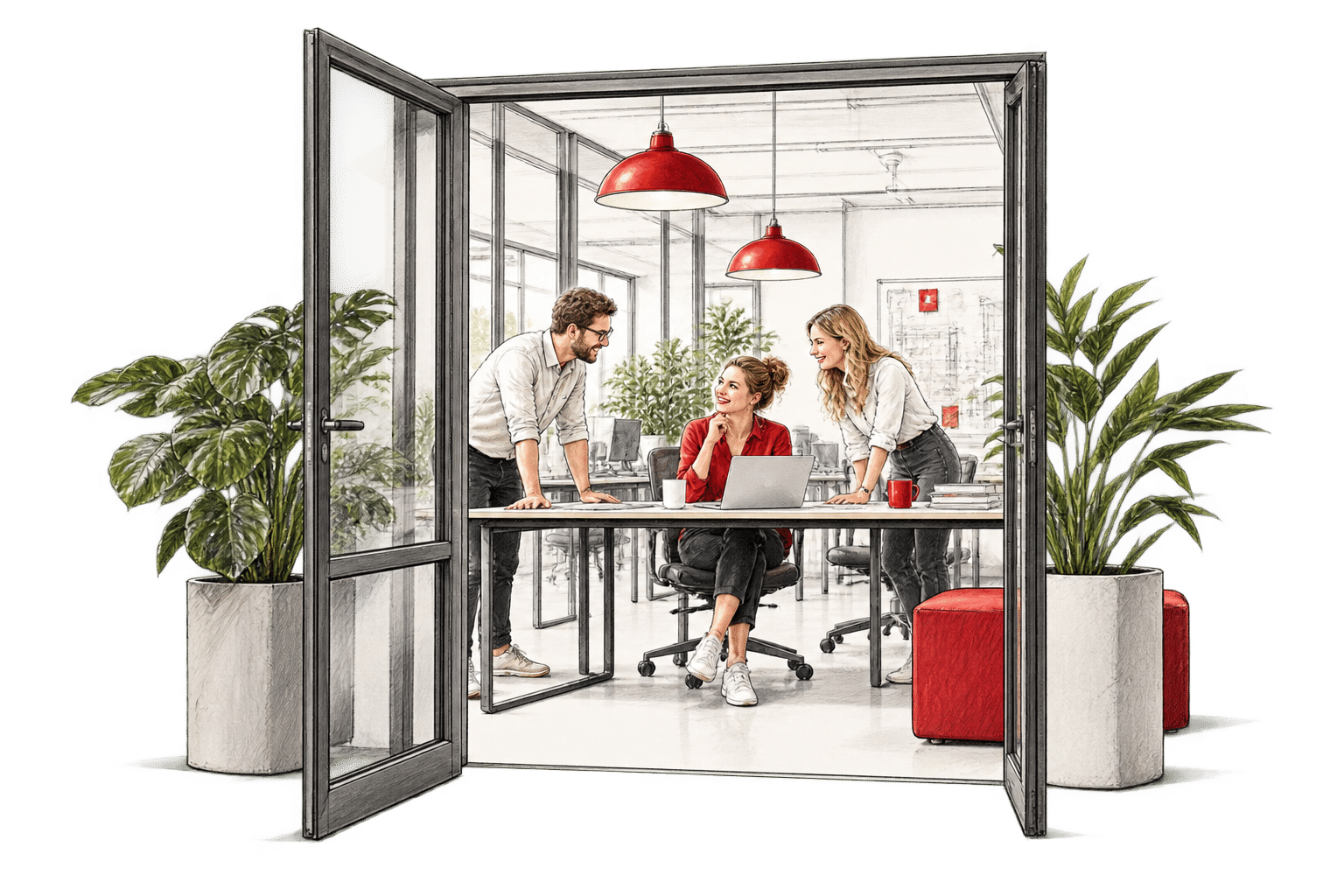 Skizze eines Einblicks in den Arbeitsalltag